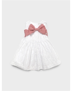 Платье с бантом, белое Monnalisa