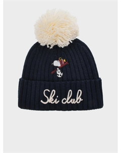 Шапка с помпоном, надпись ski club на отвороте Saint barth