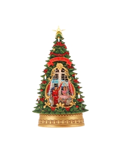 Новогодний сувенир "Рождественская ель с щелкунчиком" LED, 18x10x35 см Timstor