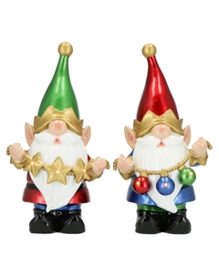 Новогодний сувенир Гном, 2 вида, LED 14x12x26 см Timstor