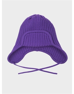Фиолетовая вязаная шапка-ушанка Jan&sofie