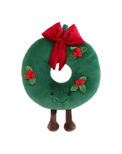 Новогодний сувенир "Велюровая подушка-венок", 40 см Timstor