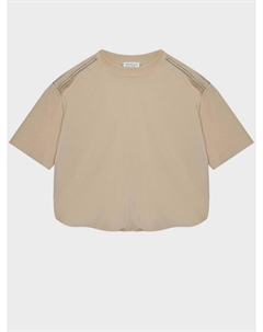 Однотонная бежевая футболка Brunello cucinelli