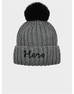 Шапка с вышивкой "Hero", серая Chobi