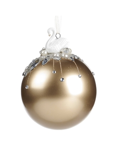 Шар "Лебедь с бусинами", 13см Goodwill