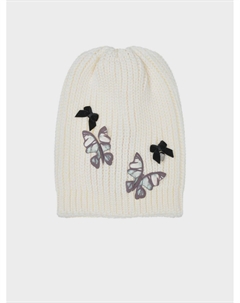 Белая шапка с декором "бабочки" Il trenino
