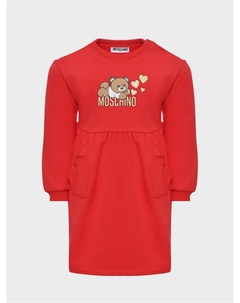 Приталенное платье с принтом "медвежонок" Moschino