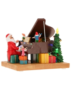 Новогодний сувенир Санта и Пианино, 20х17х18 см Timstor