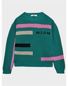 Джемпер с разноцветными полосами и лого Msgm
