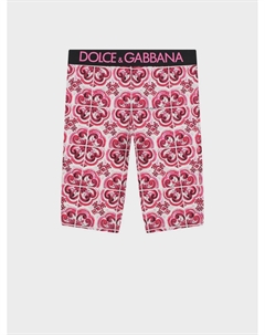 Велосипедки с принтом "майолика" Dolce&gabbana