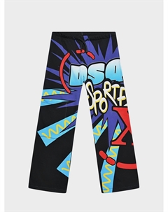 Спортивные брюки с принтом "all over", черные Dsquared2