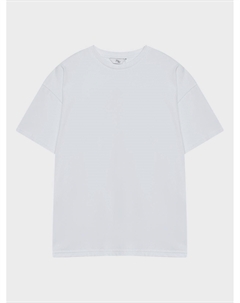 Футболка оверсайз с эффектом велюра, белая Miko