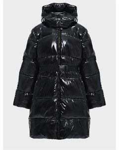 Стеганое глянцевое пальто, черное Twinset