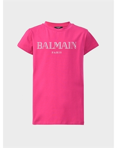 Футболка с белым лого Balmain