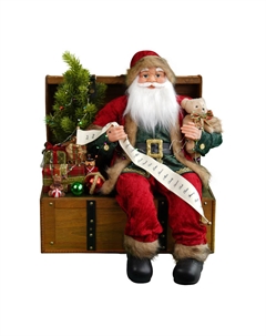 Новогодний сувенир Санта и Сундук, LED музыка, 49.5х46.5х57 см Timstor