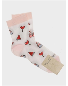 Белые носки с принтом "капкейки" Story loris