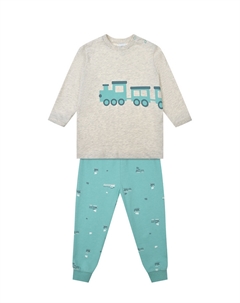 Пижама с принтом "паровоз" Sanetta