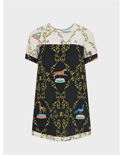 Шелковое платье в стиле color block Roberto cavalli