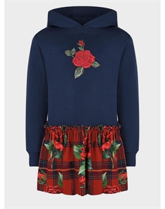 Платье-худи с декором "розы" Dolce&gabbana