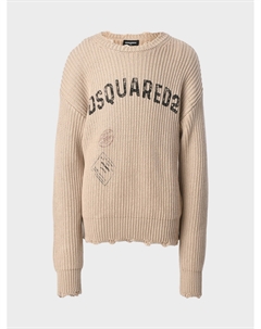 Джемпер с рваными краями, бежевый Dsquared2