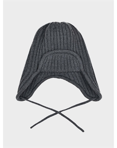 Шапка ушанка из шерсти, серая Jan&sofie