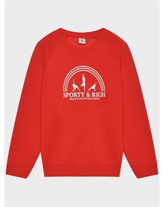 Свитшот с логотипом и принтом спортсменов, красный Sporty & rich