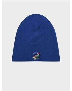 Синяя шапка с брошью Regina