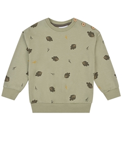 Зеленый свитшот с принтом "листья" Sanetta