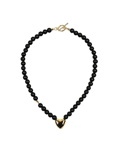 Ожерелье с подвеской "сердце". черное Tais