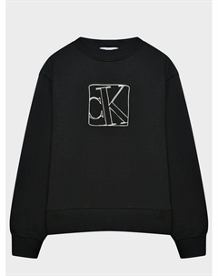 Свитшот с лого, черный Calvin klein