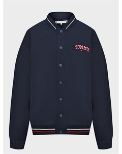 Бомбер varsity на кнопках, темно-синий Tommy hilfiger