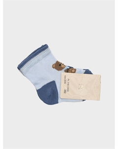 Носки с декором "медвежонок", голубые Story loris