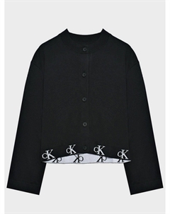 Кардиган с лого, черный Calvin klein