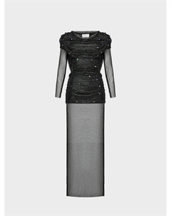 Платье со стразами Swarovski с воротом-трансформером в капюшон Giuseppe di morabito