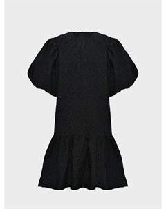 Жаккардовое платье с рукавами фонариками, черное C'era una volta