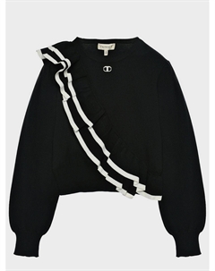 Джемпер с рюшей, черный Twinset