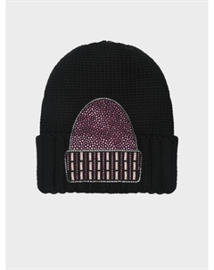 Черная шапка с аппликацией Catya