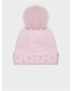 Шапка с помпоном, розовая Joli bebe