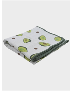 Плед из муслина с принтом "авокадо", 120x120 см Jan&sofie
