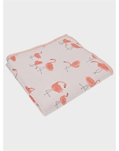 Плед с принтом "фламинго", 120x120 см Jan&sofie