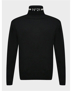Водолазка с белым лого, черная No21