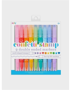 Набор двусторонних цветных фломастеров со штампами, 9 шт Ooly