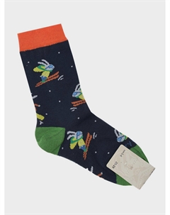 Темно-синие носки с принтом "Зайцы" Story loris