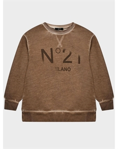 Свитшот с лого в тон, коричневый No21