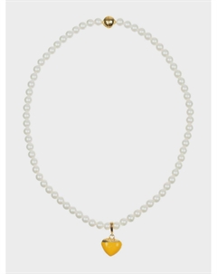 Колье с подвеской "сердце" желтый Tais