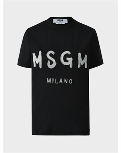 Футболка с лого, черная Msgm
