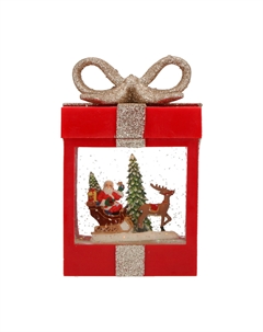 Новогодний сувенир "Коробка с подарками" LED, 11x11x18,5 см Timstor