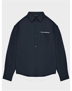 Рубашка с накладным карманом, синяя Emporio armani