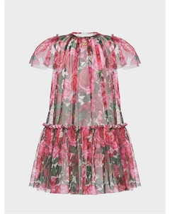 Платье с принтом "розы" Dolce&gabbana