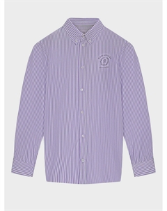 Рубашка в полоску с гербом на груди Brunello cucinelli